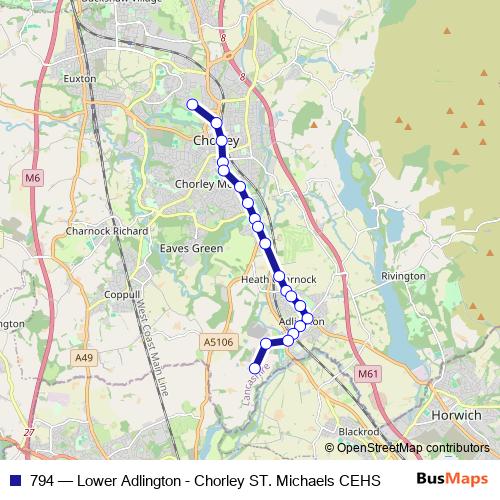 794 bus Line Map