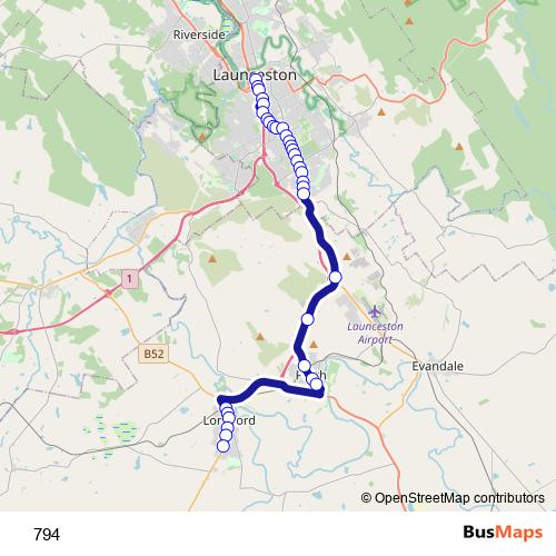 794 bus Line Map