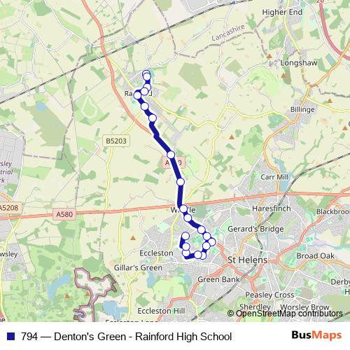794 bus Line Map