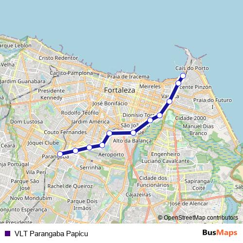 VLT Parangaba Papicu metro Line Map