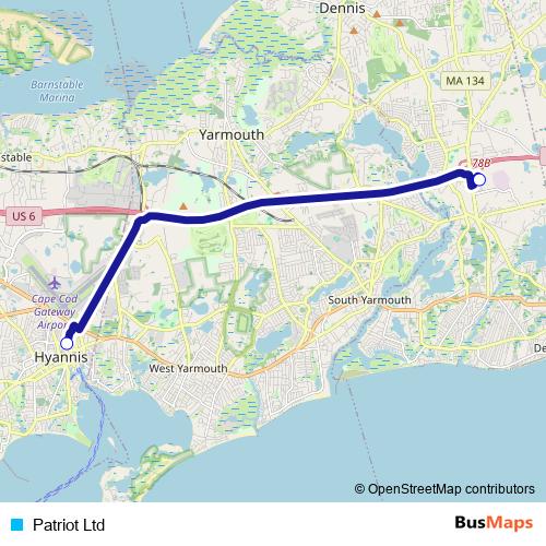 Patriot Ltd bus Line Map