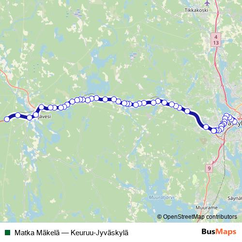 Matka Mäkelä bus Line Map