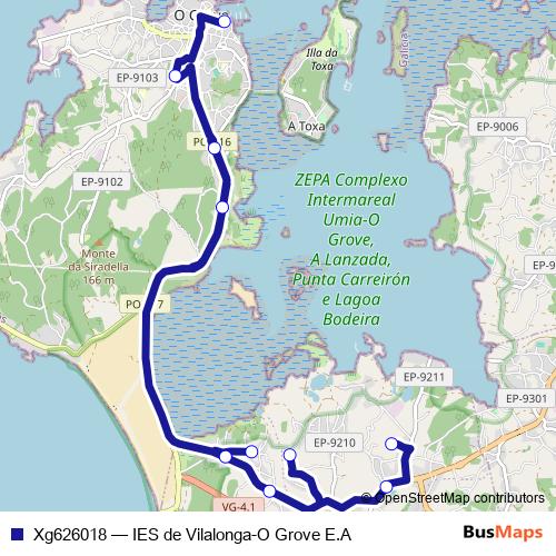 Xg626018 bus Line Map
