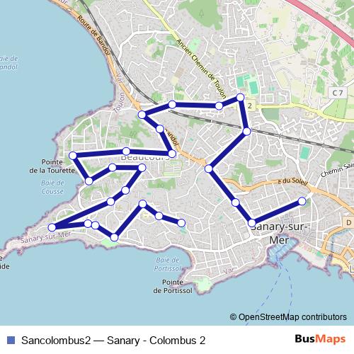 Sancolombus2 bus Line Map