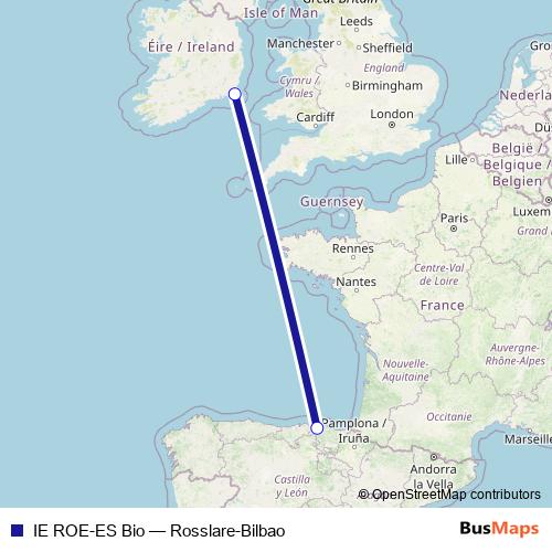 IE ROE-ES Bio ferry Line Map
