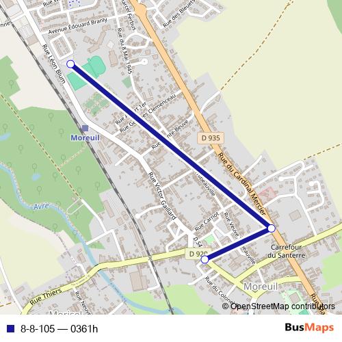 8-8-105 bus Line Map
