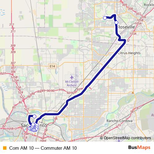 Com AM 10 bus Line Map
