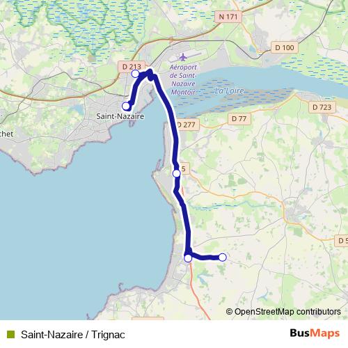 Saint-Nazaire / Trignac bus Line Map