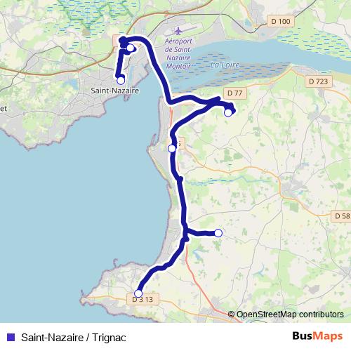 Saint-Nazaire / Trignac bus Line Map