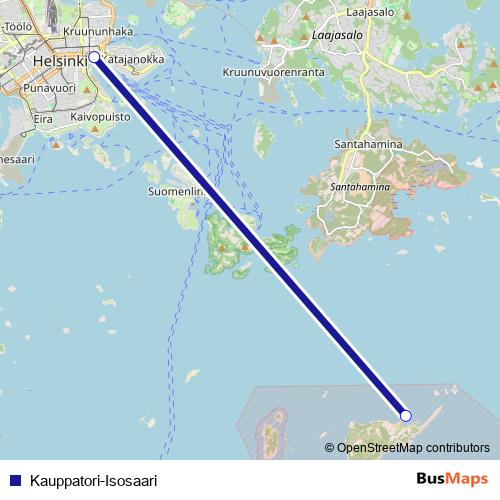 Kauppatori-Isosaari ferry Line Map