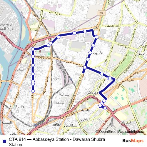 CTA 914 bus Line Map
