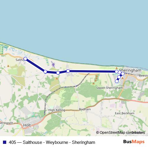 405 bus Line Map
