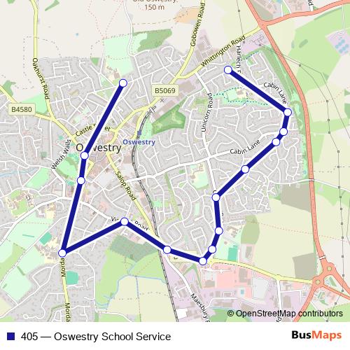 405 bus Line Map