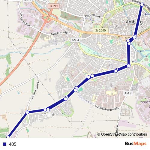 405 bus Line Map