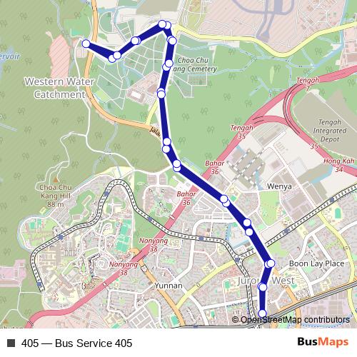 405 bus Line Map