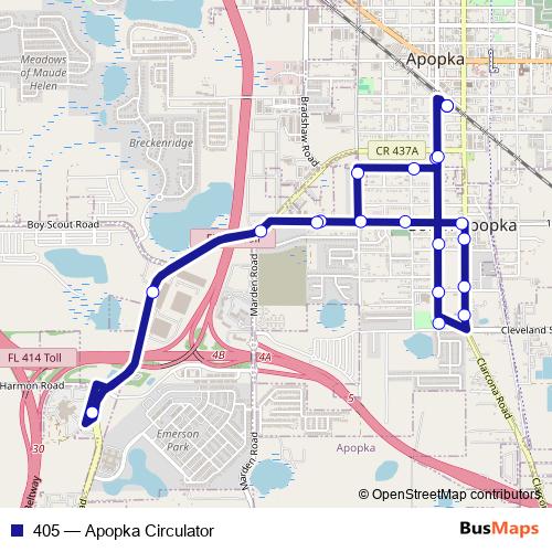 405 bus Line Map