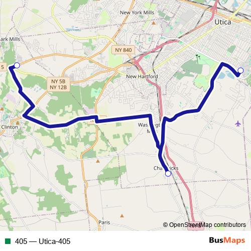 405 bus Line Map