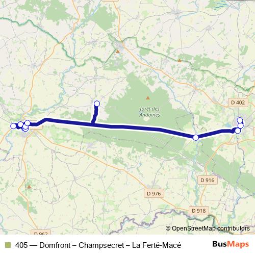 405 bus Line Map