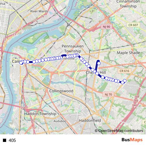 405 bus Line Map