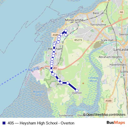 405 bus Line Map