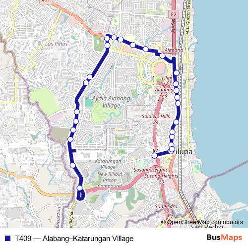 T409 bus Line Map