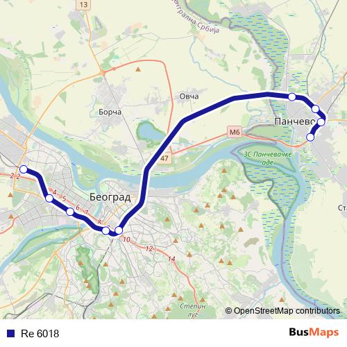 Re 6018 rail Line Map