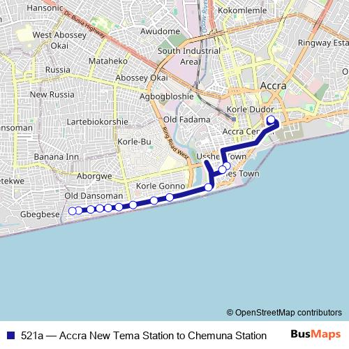 521a bus Line Map