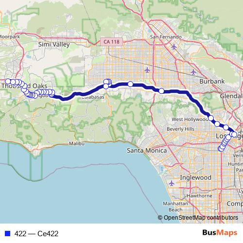 422 bus Line Map