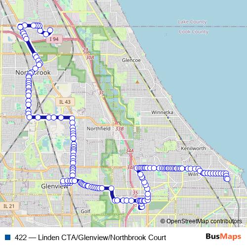 422 bus Line Map