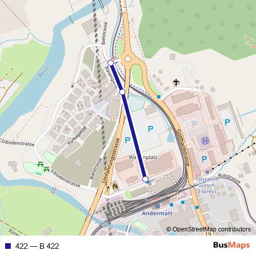 422 bus Line Map