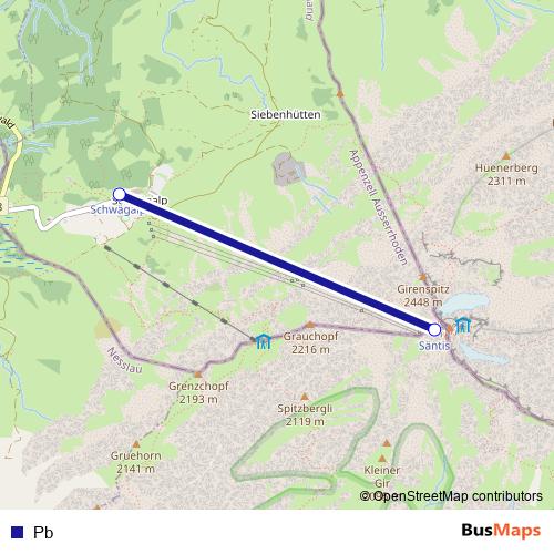 Pb cable-car Line Map