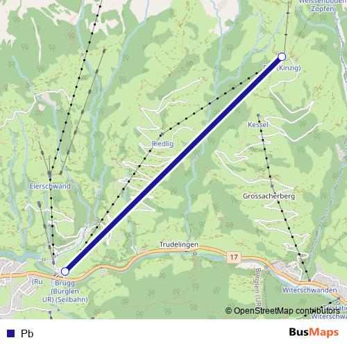 Pb cable-car Line Map
