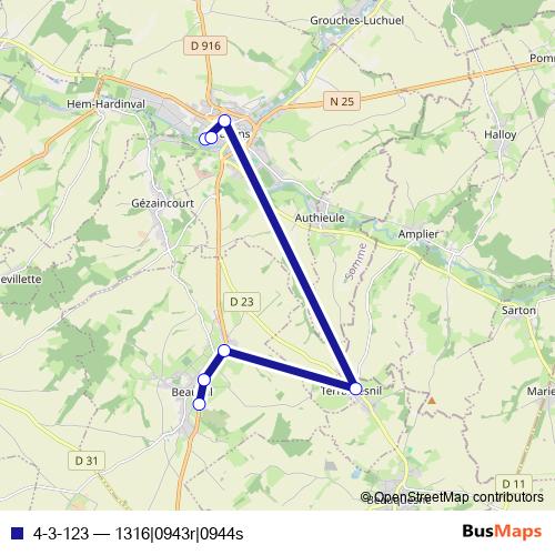 4-3-123 bus Line Map