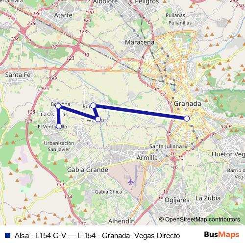 Alsa - L154 G-V bus Line Map
