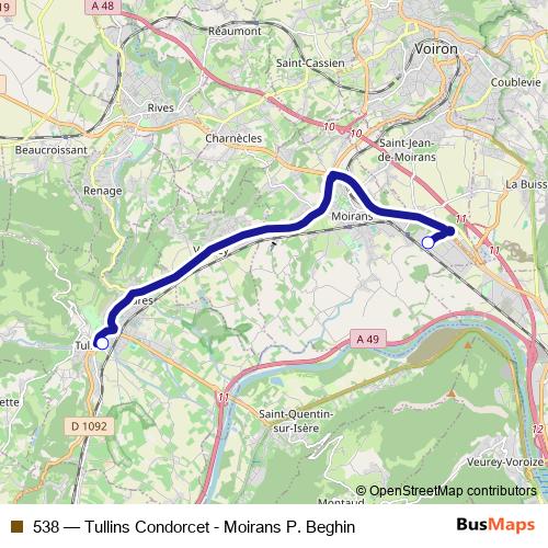 538 bus Line Map