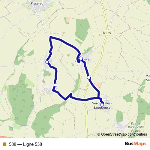 538 bus Line Map