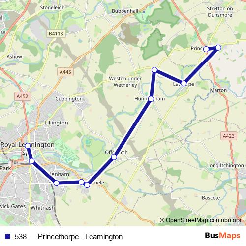 538 bus Line Map