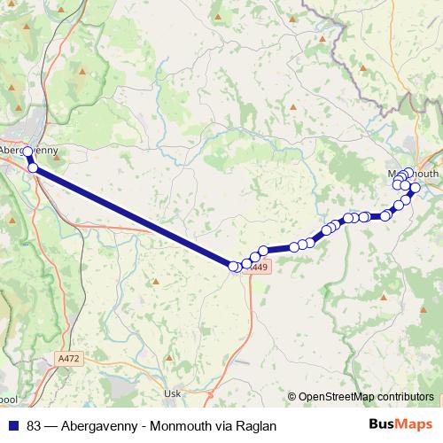83 bus Line Map
