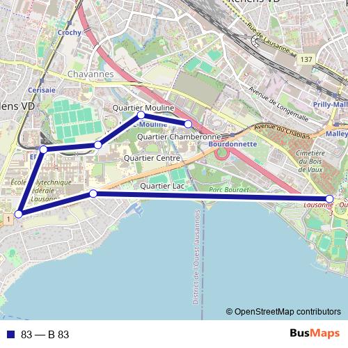 83 bus Line Map