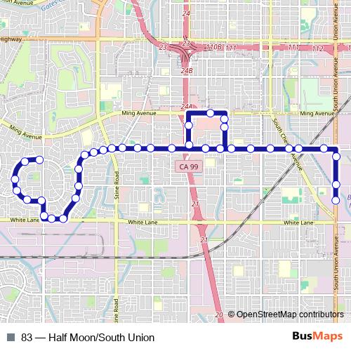 83 bus Line Map