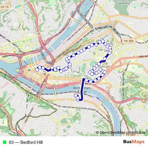 83 bus Line Map
