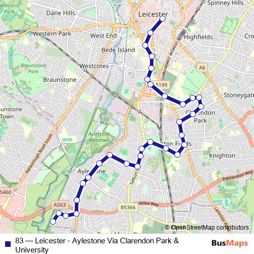 83 bus Line Map