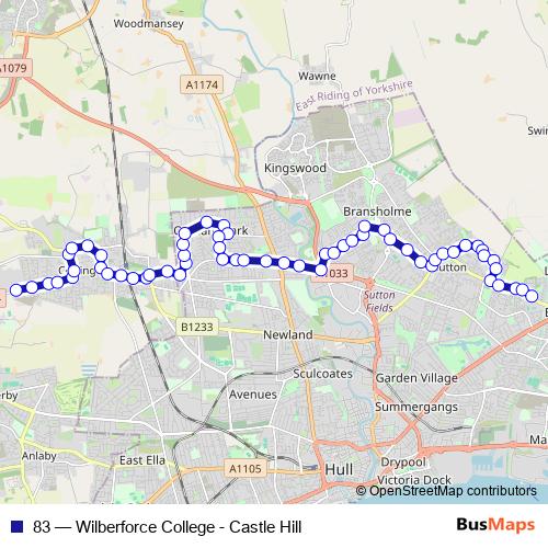 83 bus Line Map