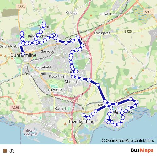 83 bus Line Map