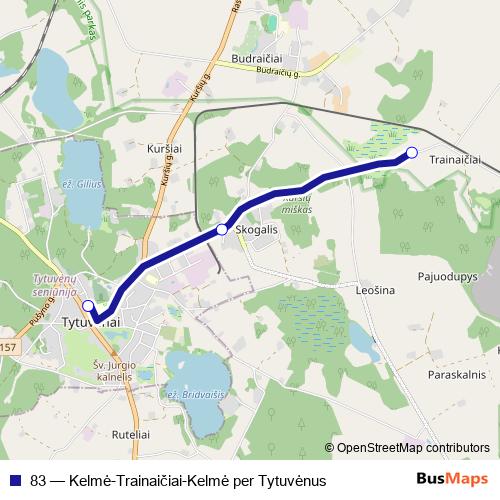 83 bus Line Map