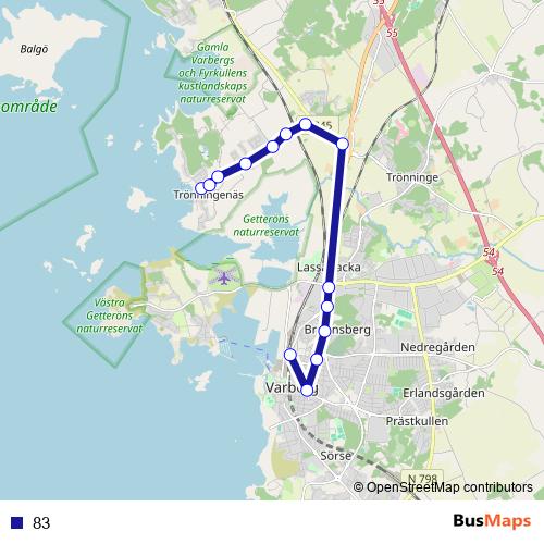 83 bus Line Map