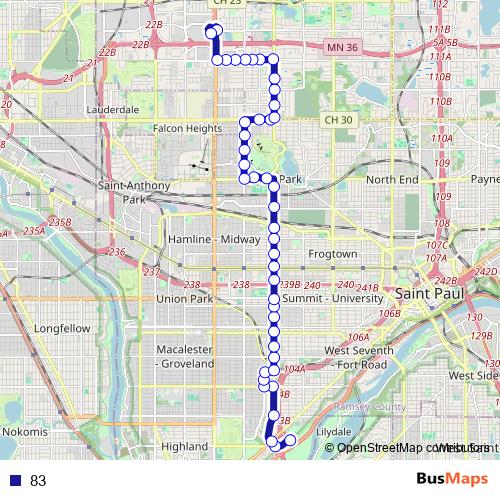 83 bus Line Map