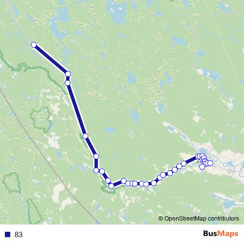 83 bus Line Map