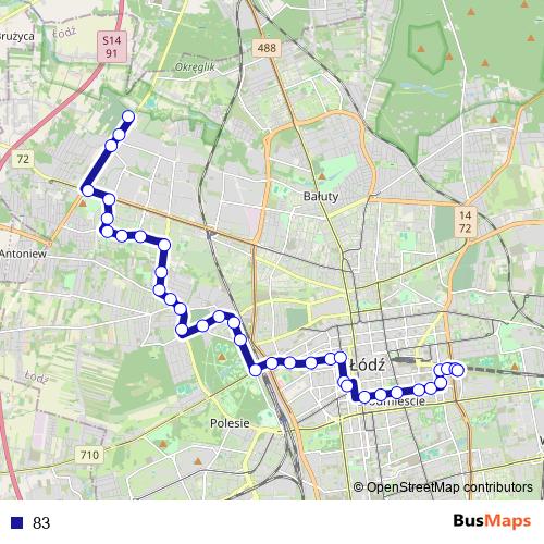 83 bus Line Map
