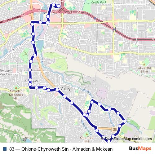 83 bus Line Map
